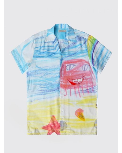 Paura Blue Bowling Shirt X Giglio.com for men