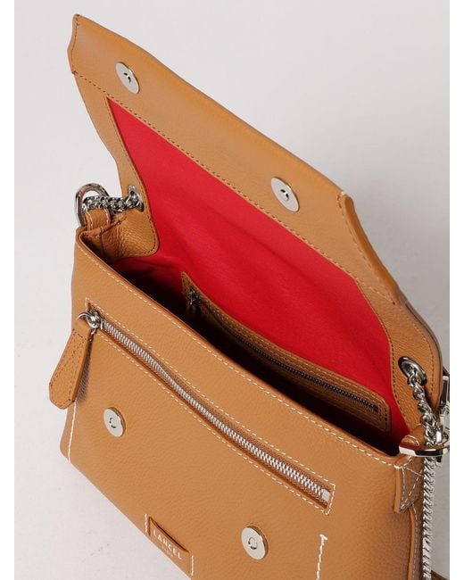 Lancel Brown Ninon Grained Leather Bag