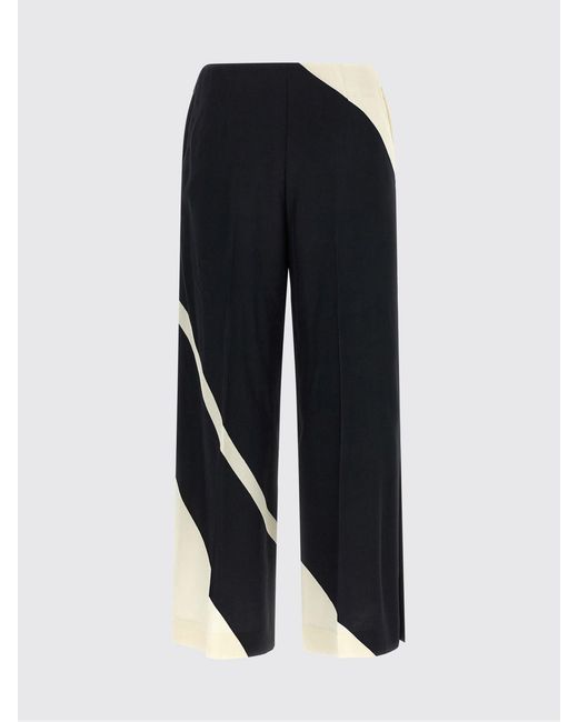 Alberta Ferretti Blue Printed Viscose Palazzo Trousers