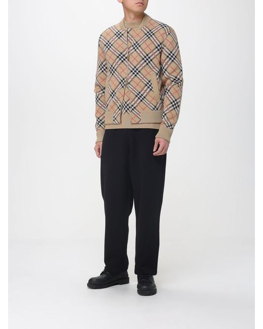 Burberry Gray Cotton And Wool Crew-Neck Pullover for men