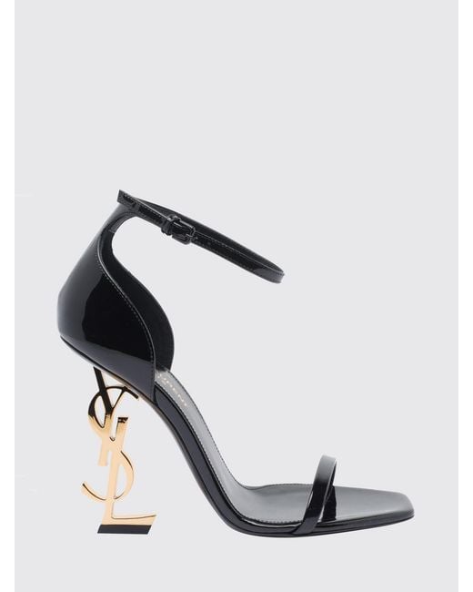 Saint Laurent White Opyum Patent Leather Sandals