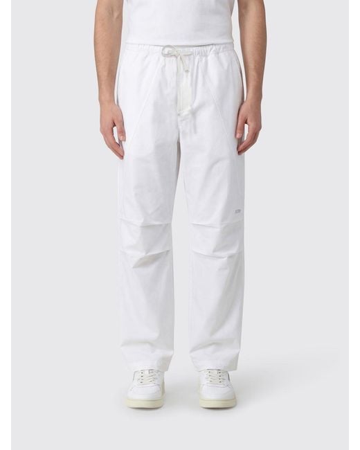 Autry White Technical Fabric Drawstring Trousers for men