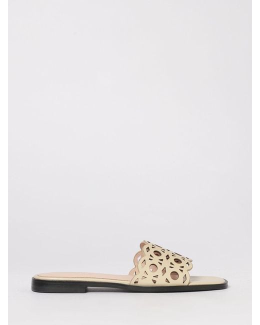 Coccinelle White Essential Perforated Leather Slippers