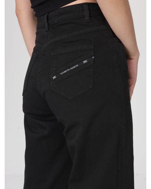 Elisabetta Franchi Black Flared Stretch Denim Jeans