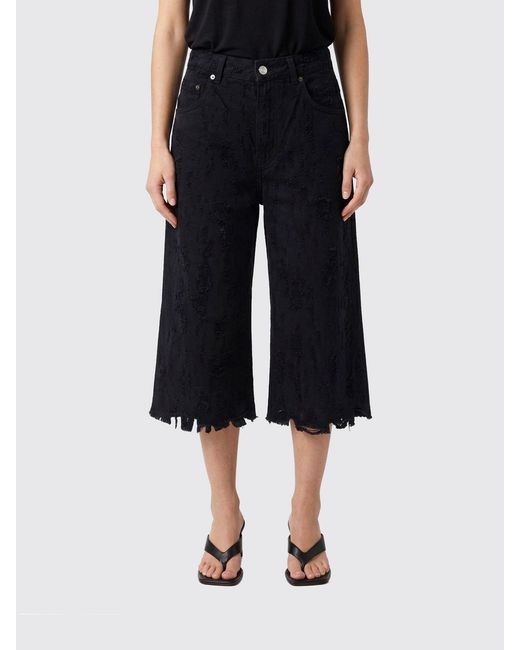 Pantalones Cortos De Denim Desgastado Haikure de color Black