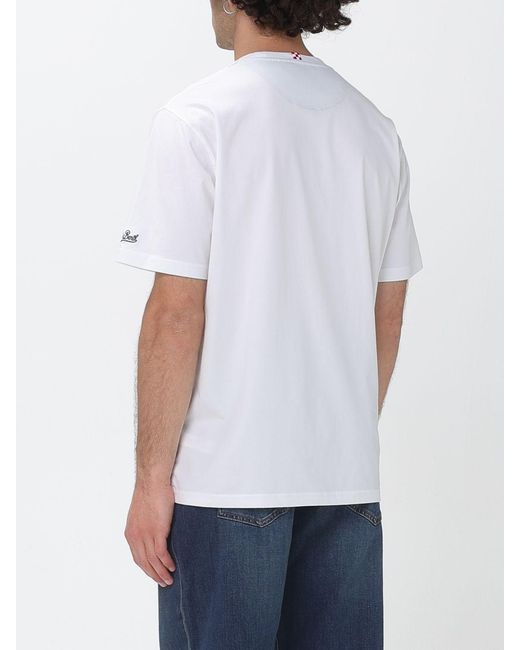 Mc2 Saint Barth White Cotton T-Shirt With Patch Pocket for men