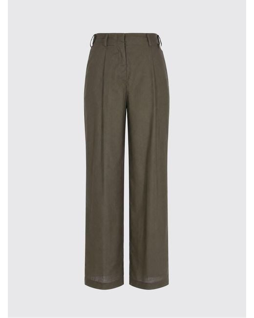 Herno Multicolor High-Waisted Wool Palazzo Trousers With Belt Loops