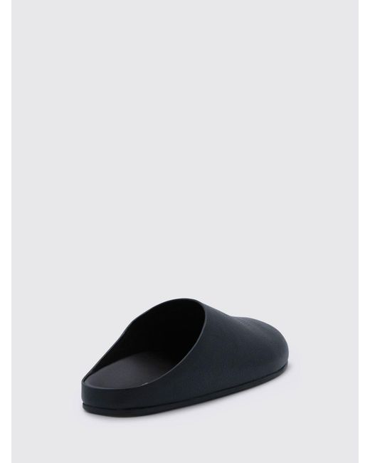 The Row Black Hudson Natural Grain Leather Mules