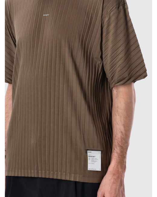 Satisfy Brown Mini Logo Polyester T-Shirt for men