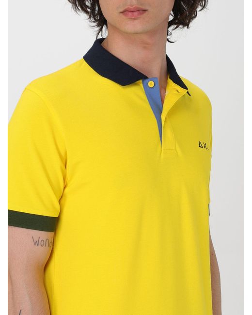 Sun 68 Yellow Polo Shirt for men