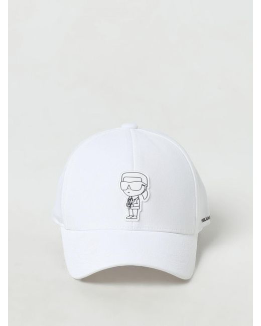 Cappello in tessuto con logo di Karl Lagerfeld in White da Uomo