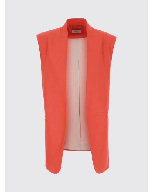 Agnona Orange Wool And Silk Vest