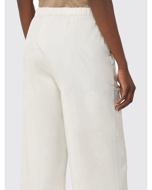 Max Mara White Cotton Wide-Leg Trousers