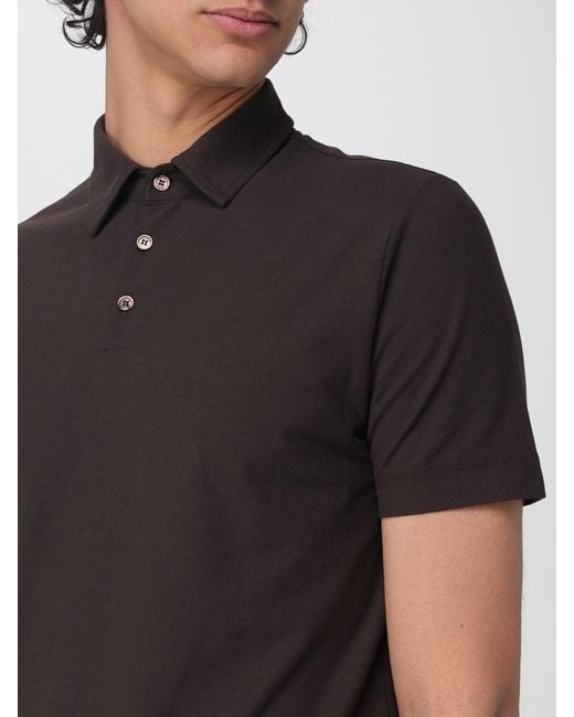 Zanone Black Basic Cotton Polo Shirt for men