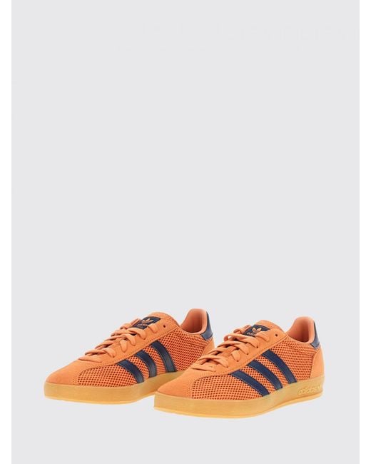 Adidas Originals Orange Gazelle Indoor Mesh And Suede Sneakers for men