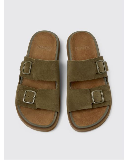 Camper Green Lluc Suede Sandals