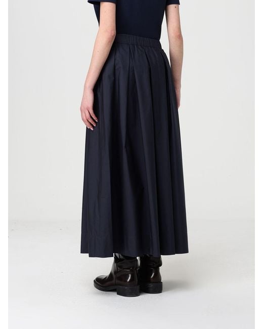 Max Mara Blue Pineta Cotton Poplin Skirt