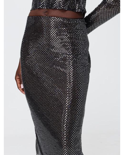 Self-Portrait Black Beaded Pencil Skirt
