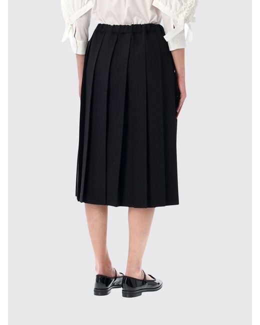 Comme des Garçons Black Comme Des GarÇ Ons Pleated Crêpe Midi Skirt With High Elasticated Waist