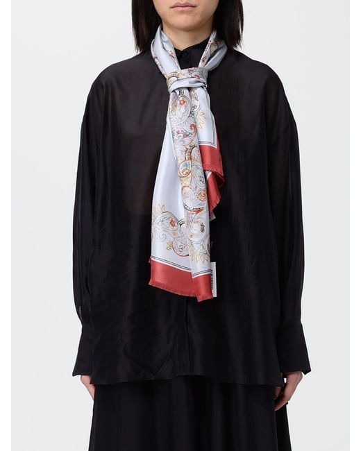 Etro Gray Printed Silk Foulard