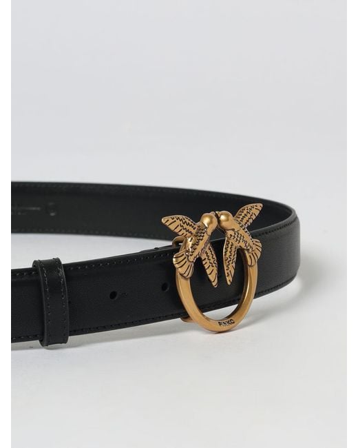 Pinko White Love Berry Leather Belt