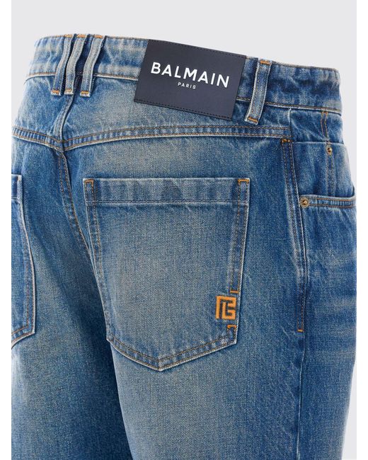 Balmain Blue Straight Denim Jeans for men