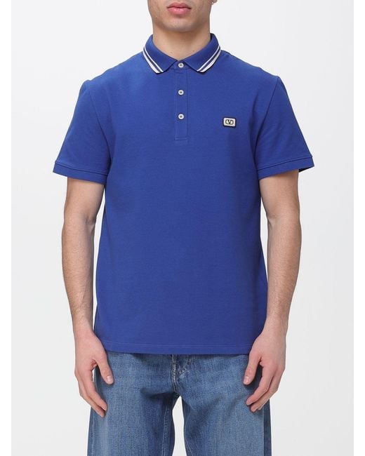 Valentino Blue Classic Cotton Polo Shirt for men