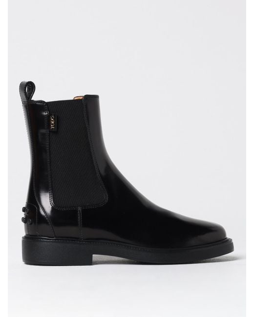 Tod's Black Flat Ankle Boots