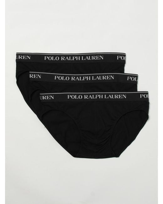 Polo Ralph Lauren Black Set Of 3 Stretch Cotton Briefs for men