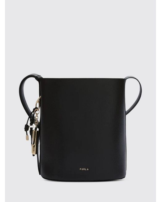 Furla Black Roxie S Leather Bucket Bag