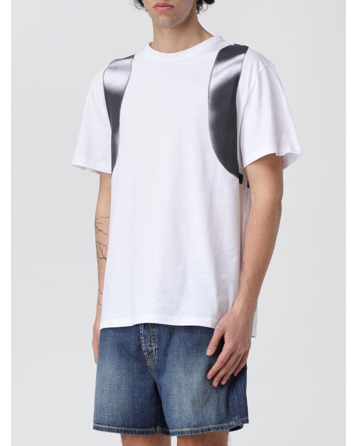 T-shirt Harness in cotone di Alexander McQueen in White da Uomo