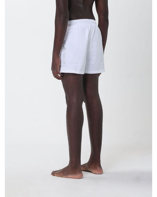 EA7 White Polyester Swimsuit for men