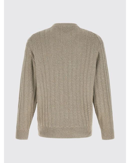 Boss Blue Long-Sleeved Cotton Crewneck Jumper for men