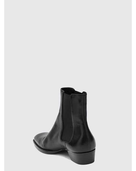 Saint Laurent Black Stanton Leather Ankle Boot for men