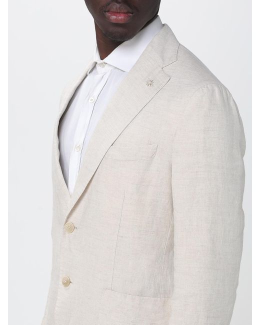 Manuel Ritz White Single-Breasted Linen Suit for men