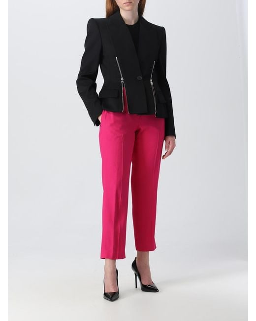 McQueen Pink Crêpe Cigarette Pants