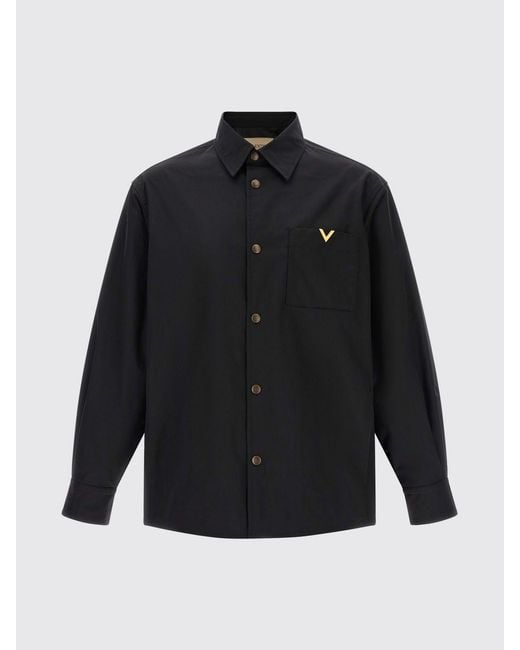 Valentino Garavani Blue Vlogo Signature Long-Sleeved Shirt for men