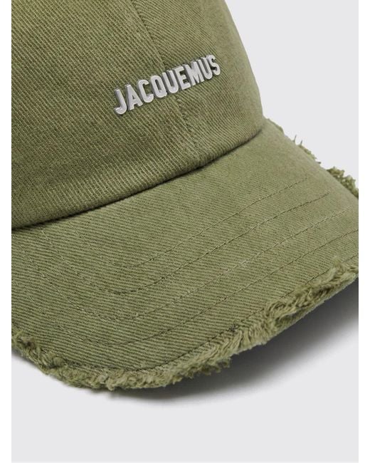 Jacquemus Green Cotton Baseball Cap With Logo for men