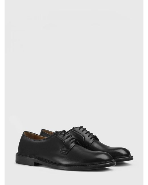 Doucal's White Leather Derby Shoes for men