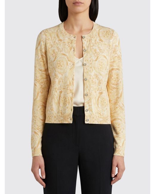 Versace Natural Baroque Silk Cardigan