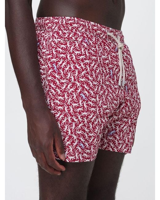 Mc2 Saint Barth Red Printed Swimsuit for men