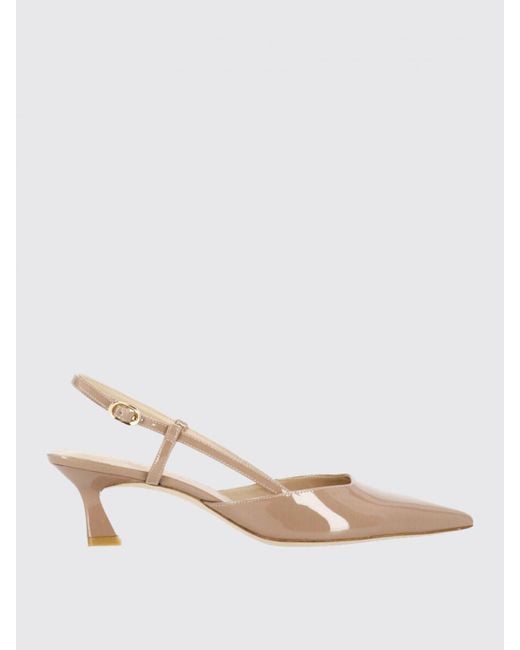 Stuart Weitzman Natural Vinnie Slingback Pump Mid Heel