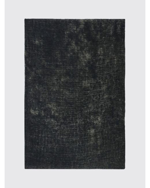 Avant Toi Black Classic 100% Cashmere Scarf With Fringed Edges