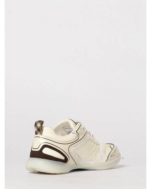 Burberry White Ekd Low-Top Synthetic Leather Sneakers for men