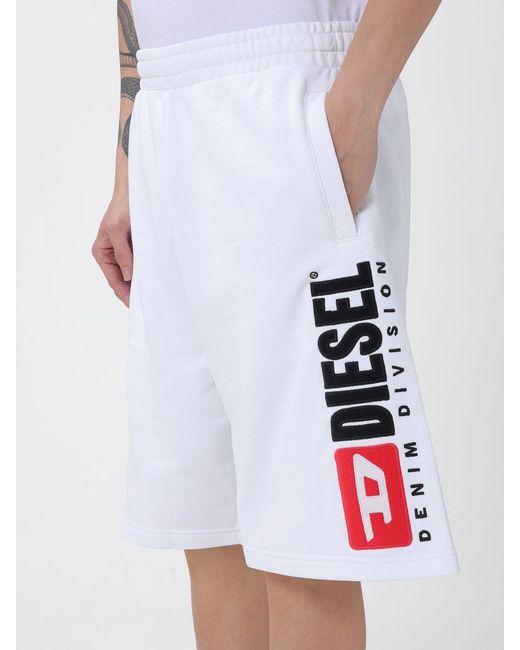 DIESEL White Cotton Shorts for men
