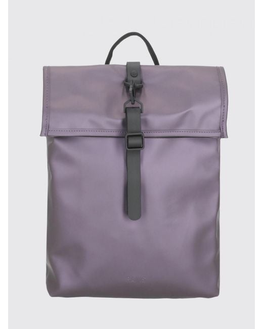 Rains Purple Waterproof Rolltop Rucksack