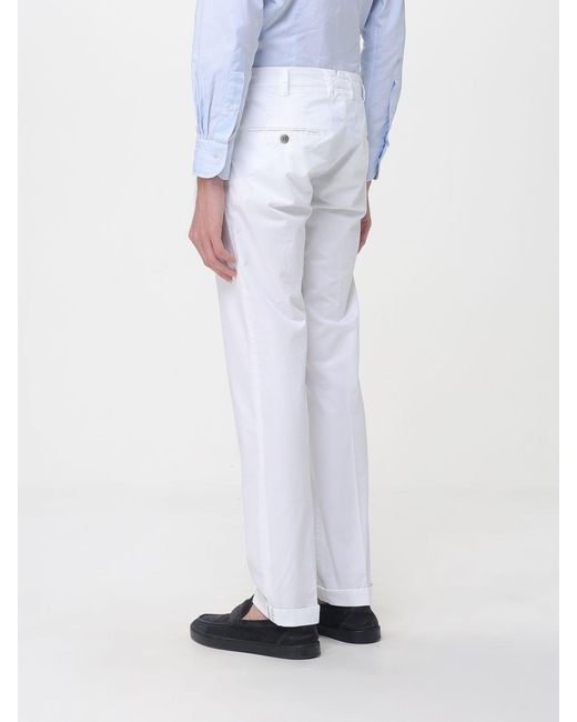 Mason's White Cotton Stretch Chino Trousers for men