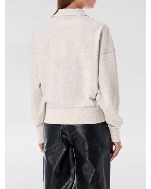 Felpa Con Zip E Logo di Isabel Marant in White