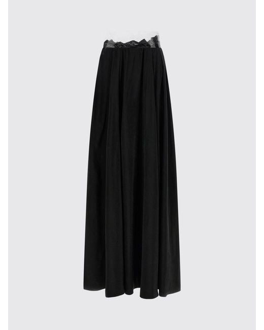 Maison Margiela Blue Cupro Skirt With Lace Details