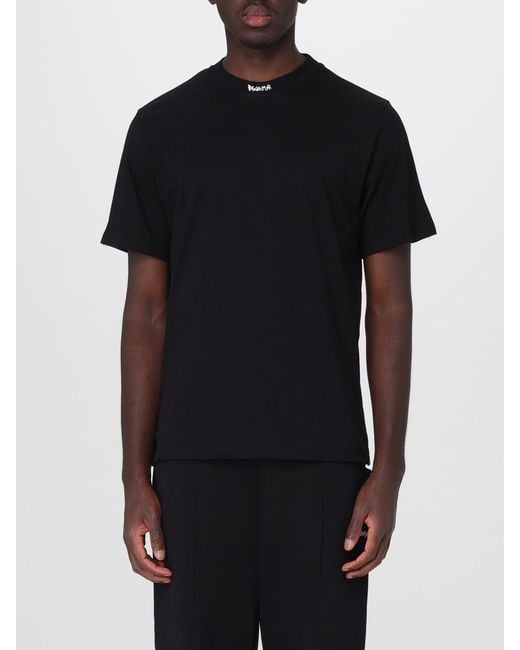 DISCLAIMER Black Slim Fit Cotton T-Shirt With Contrast Logo for men